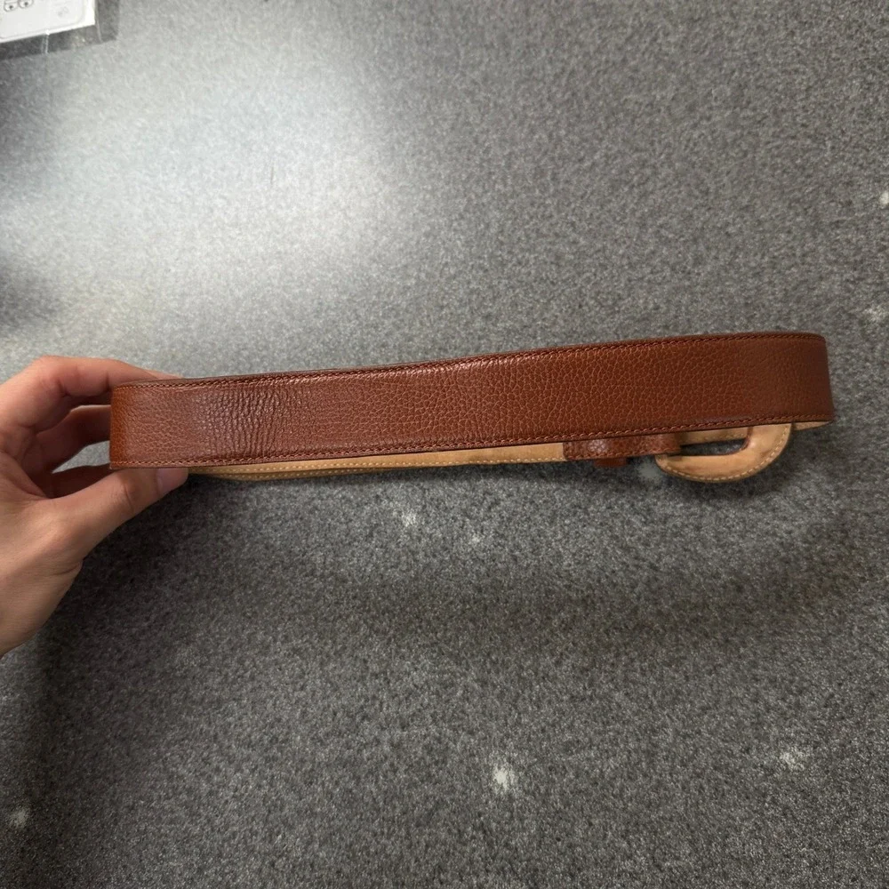 Cole Haan Belt Mens 32 Brown Excellent Pebbled Leather Made in Italy
